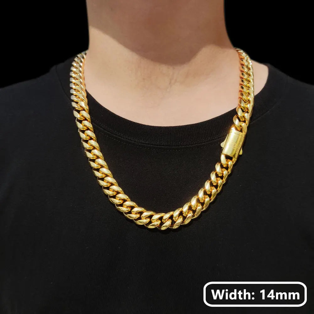 Hip Hop PVD Plated Stainless Steel Necklace Snap