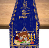 Passover Linen Table Runner Pesach Seder Matzoh Red