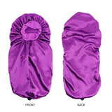 Satin Long Nightcap Wide Edge Adjustable Bonnet Women