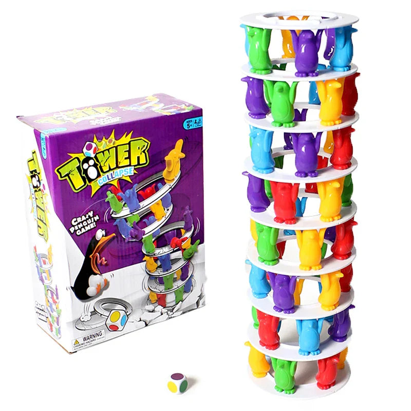 Kids Penguin Tower Collapse Balance Game Toy Party