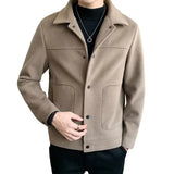 2023 Fashion Men Jacket Single-Breasted Solid Color Short