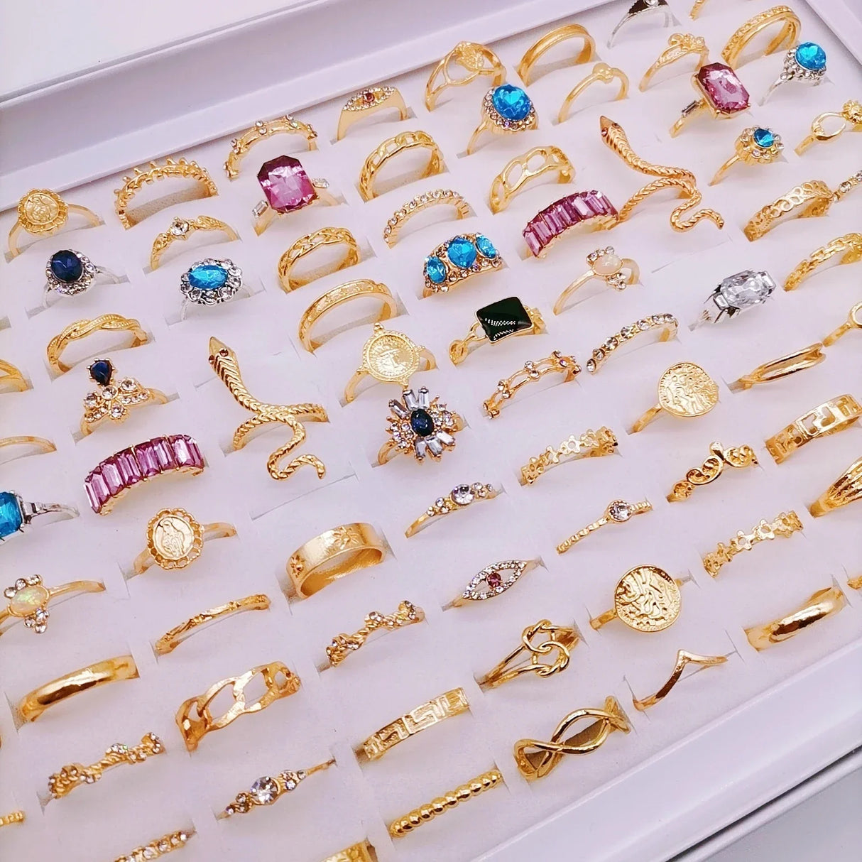 30PcsLot Vintage Rings for Women Gem Snake Spider
