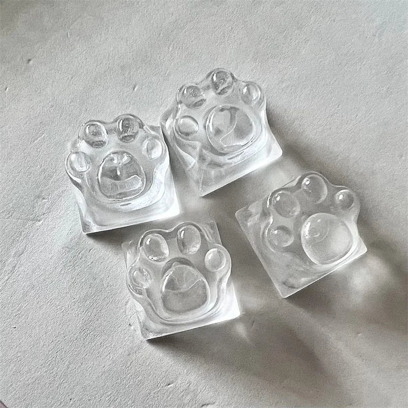 Cat Paw Clear Resin Keycap Mechanical Keyboard Computer