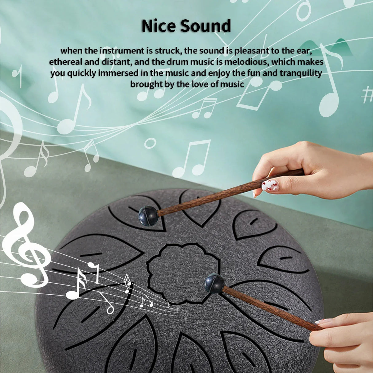6-Inch Steel Tongue Drum 11 Notes Handpan Drum