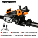 Multi-Function 4 in 1 Light Flashlight Bike Horn