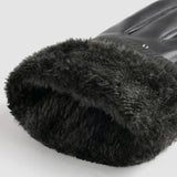 Fleece Leather Gloves Men's Winter Autumn PU Linings