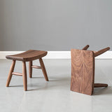 Rural wooden stool Walnut square stool American meals