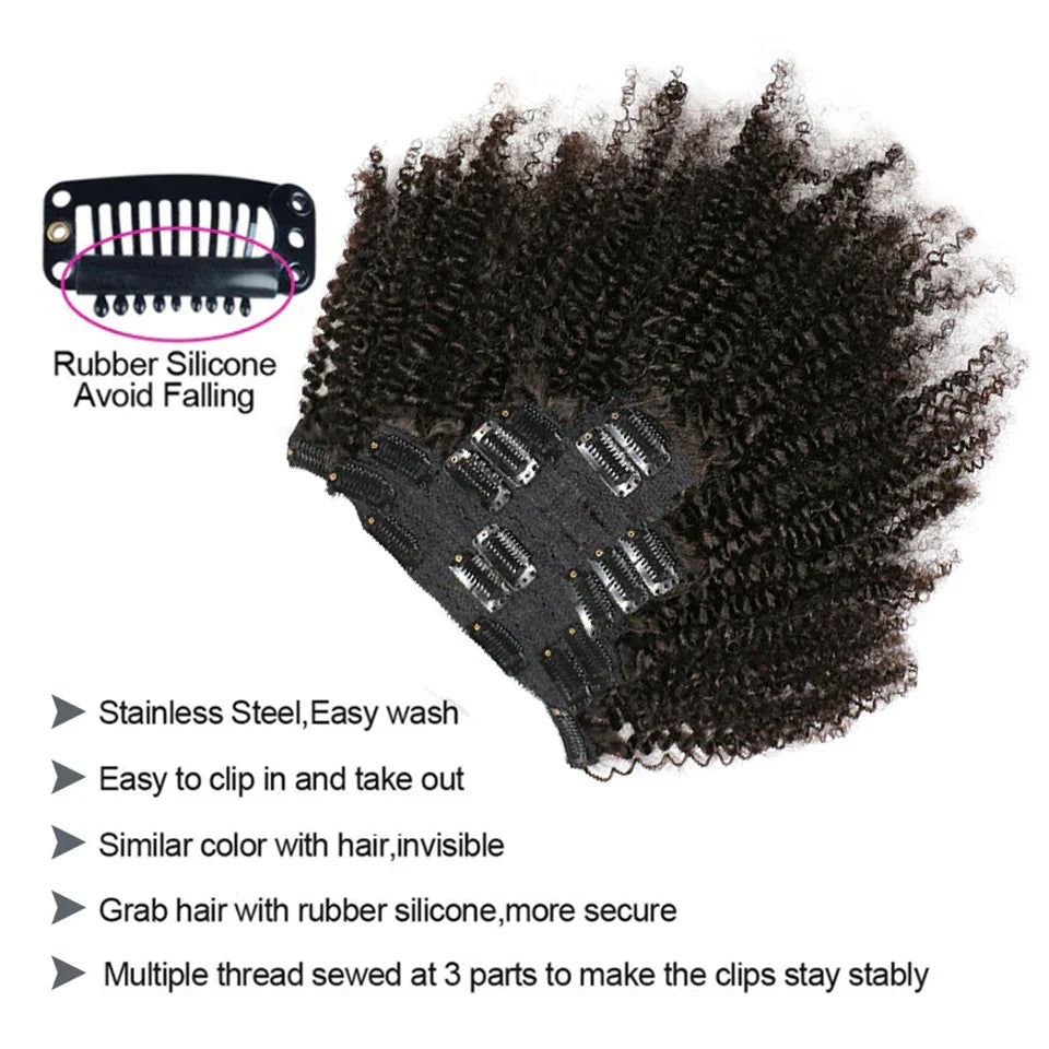 Maxine 4A 4B Hair Kinky Curly Clip In