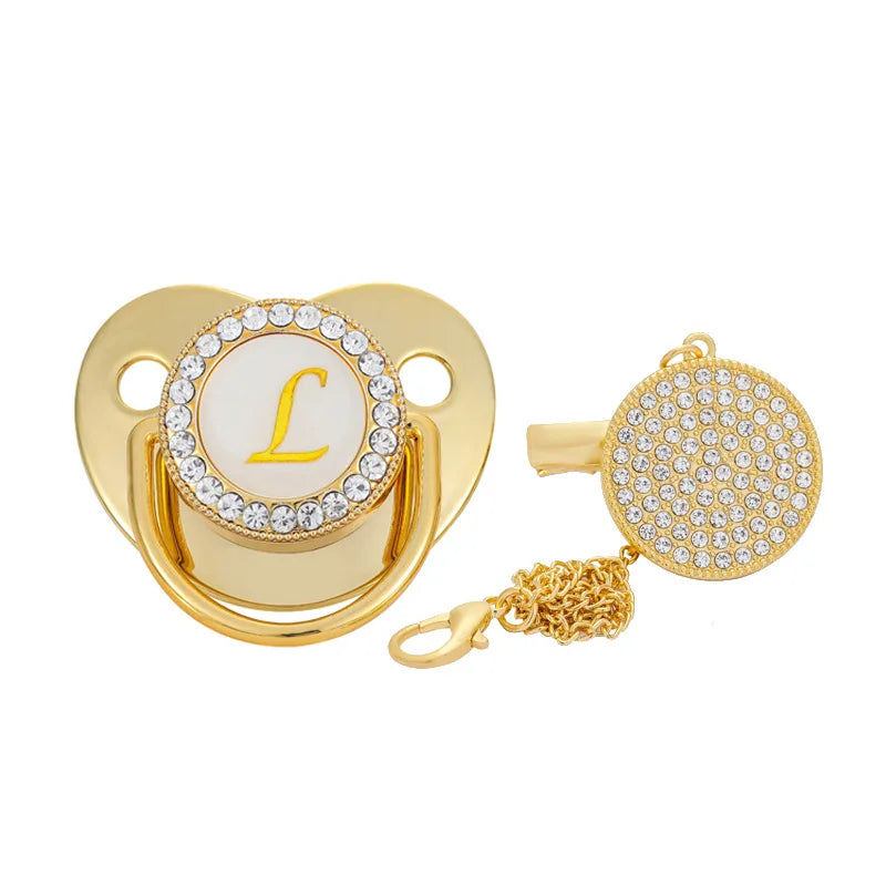 2023New Gold Diamond Baby Pacifier With With Dust