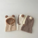 Korean Baby Hood Beanies One Piece Scarf Cap