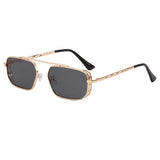 Vintage Red Rectangle Sunglasses Women Brand Steampunk Pink