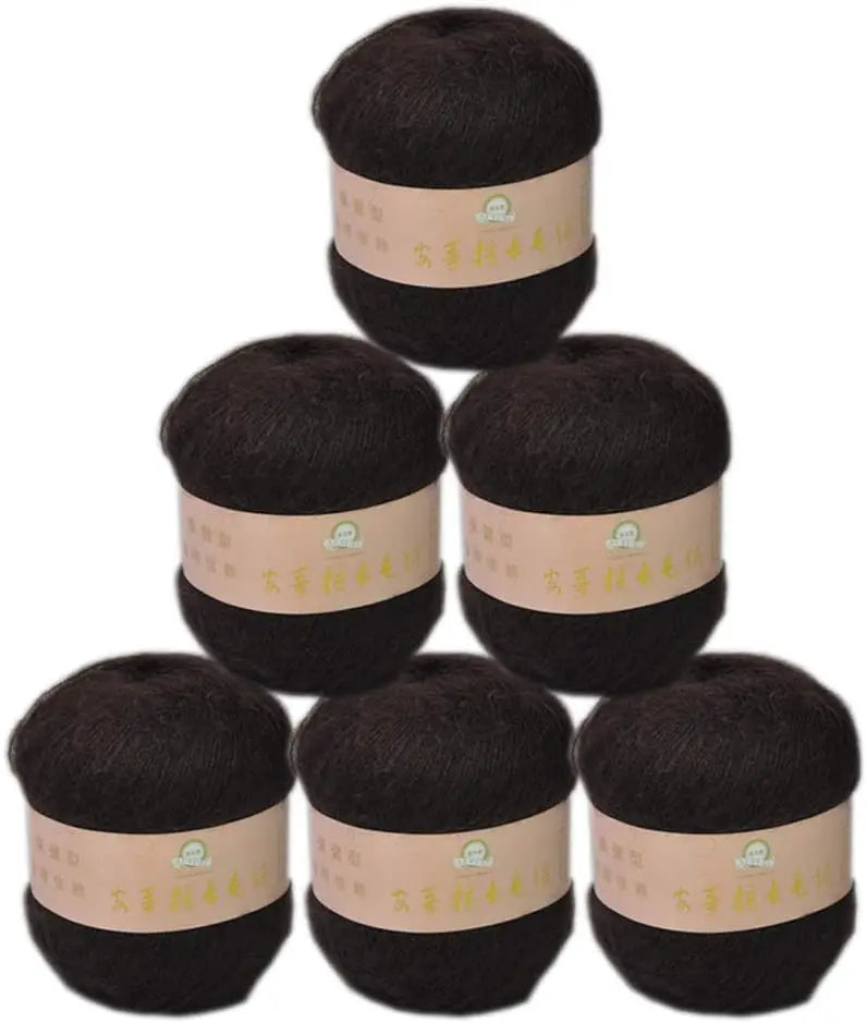 6 Balls Angora Mohair Wool Yarn for Knitting