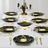 225pcs Gold Disposable Dinnerware Set, 25 Dinner Plates,