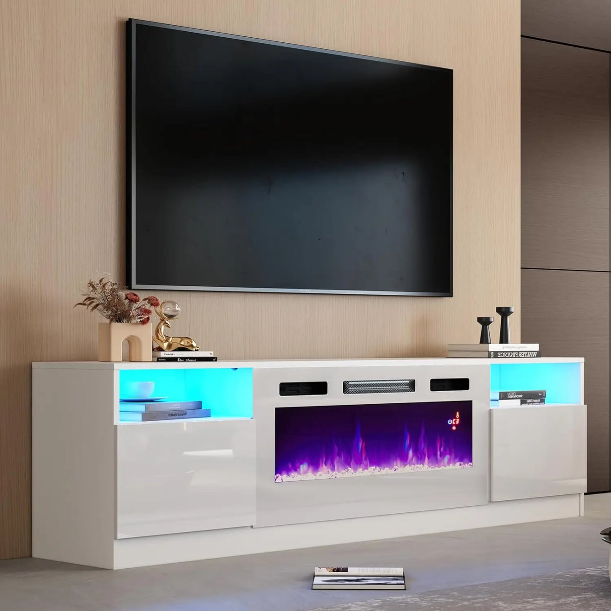 Fireplace TV Stand with 36" Electric Fireplace, LED