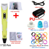 Creative 3D Printing Pen Set with Travel Case