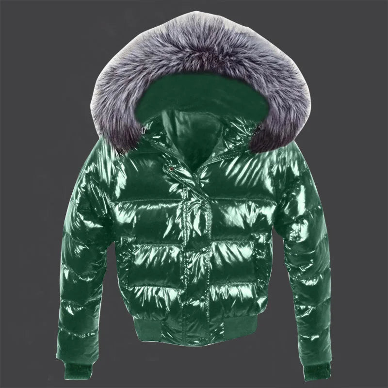 Fake Fur Parkas Waterproof Women Down Jacket 2023