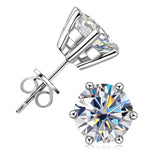 0.5-2ct Moissanite Diamond Stud Earrings 18K Yellow Gold