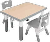 Kids Study Table and Chairs Set, Height Adjustable