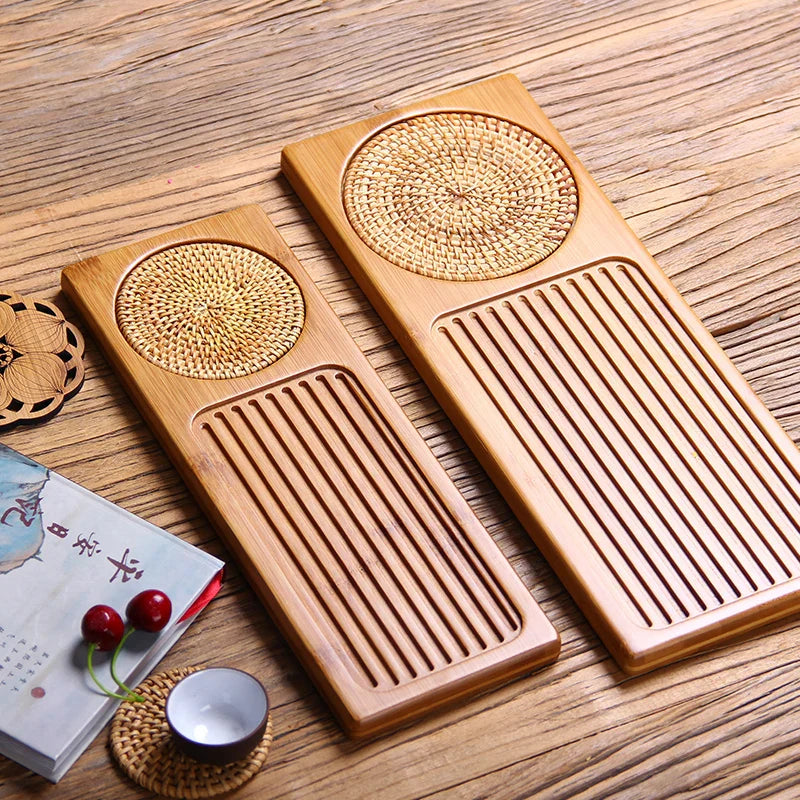 Kitchen Dish Tea Tray Modern Coffeeware Teaware Bamboo