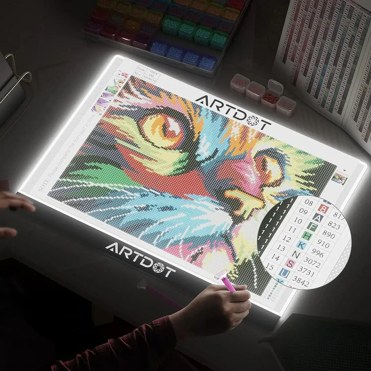 ARTDOT LED Light Pad For 5D Stitch Diamond