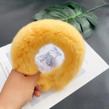 Real Rex Rabbit Hair Headband Fur Hairpin Korean