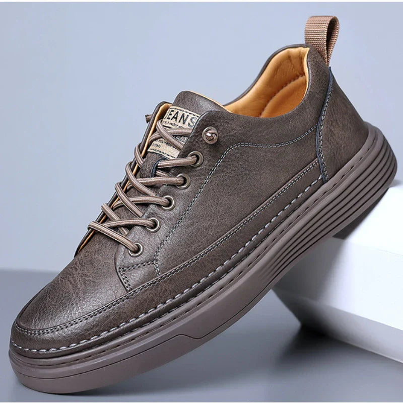 Genuine Leather Shoes for Men Platform Slip on Casual Sneakers for Men 2024 New Comfort Flat Shoes Spring Men's Loafers Shoes