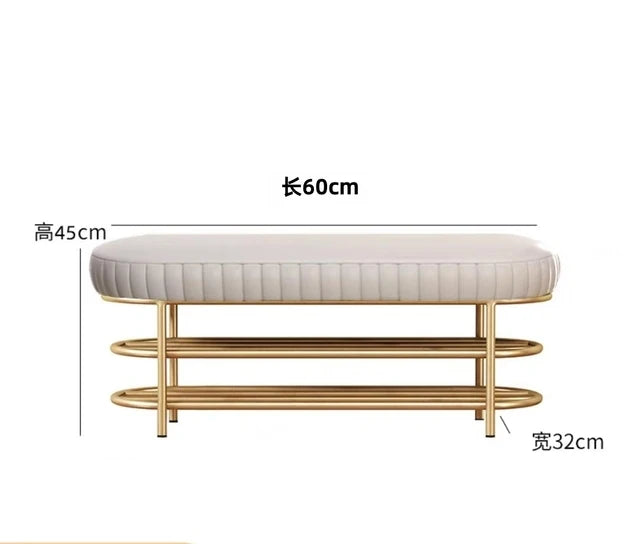 Nordic Shoe Bench Soft Cushion Multifunctional Shoe Rack
