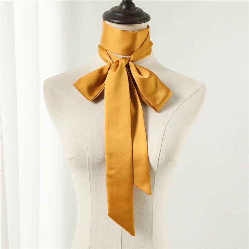 Long Silk Skinny Scarf Women Neck Hair Band