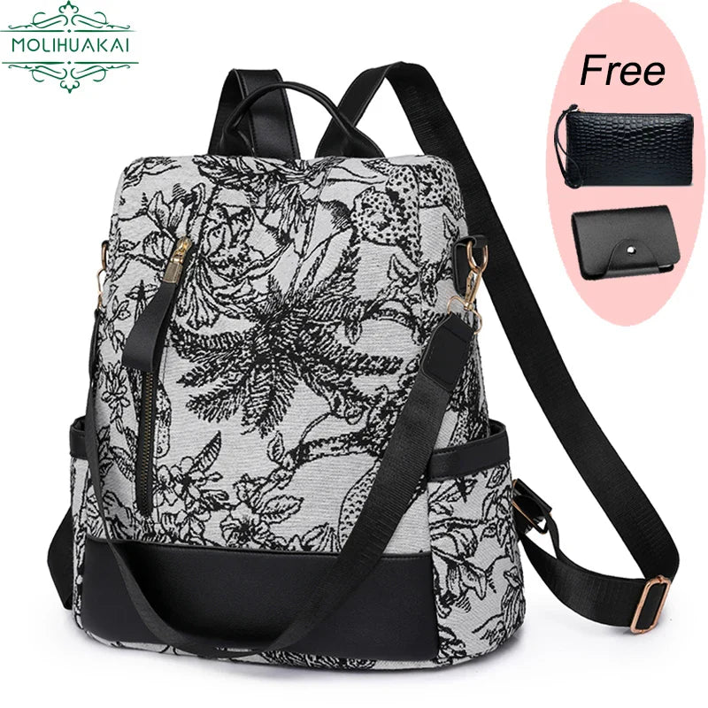 New Multifunction Backpack Women Waterproof Oxford Bagpack Female