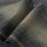 Newly Vintage Fashion Men Jeans Retro Washed Elastic