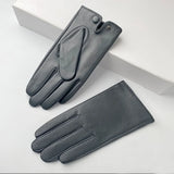 2Pcs Men's Genuine Leather Driving Gloves