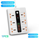 3000W 6 AC Outlets Power Strip 20W PD