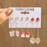 17KM Cartoon Frog Duck Earrings Set Animal Butterfly