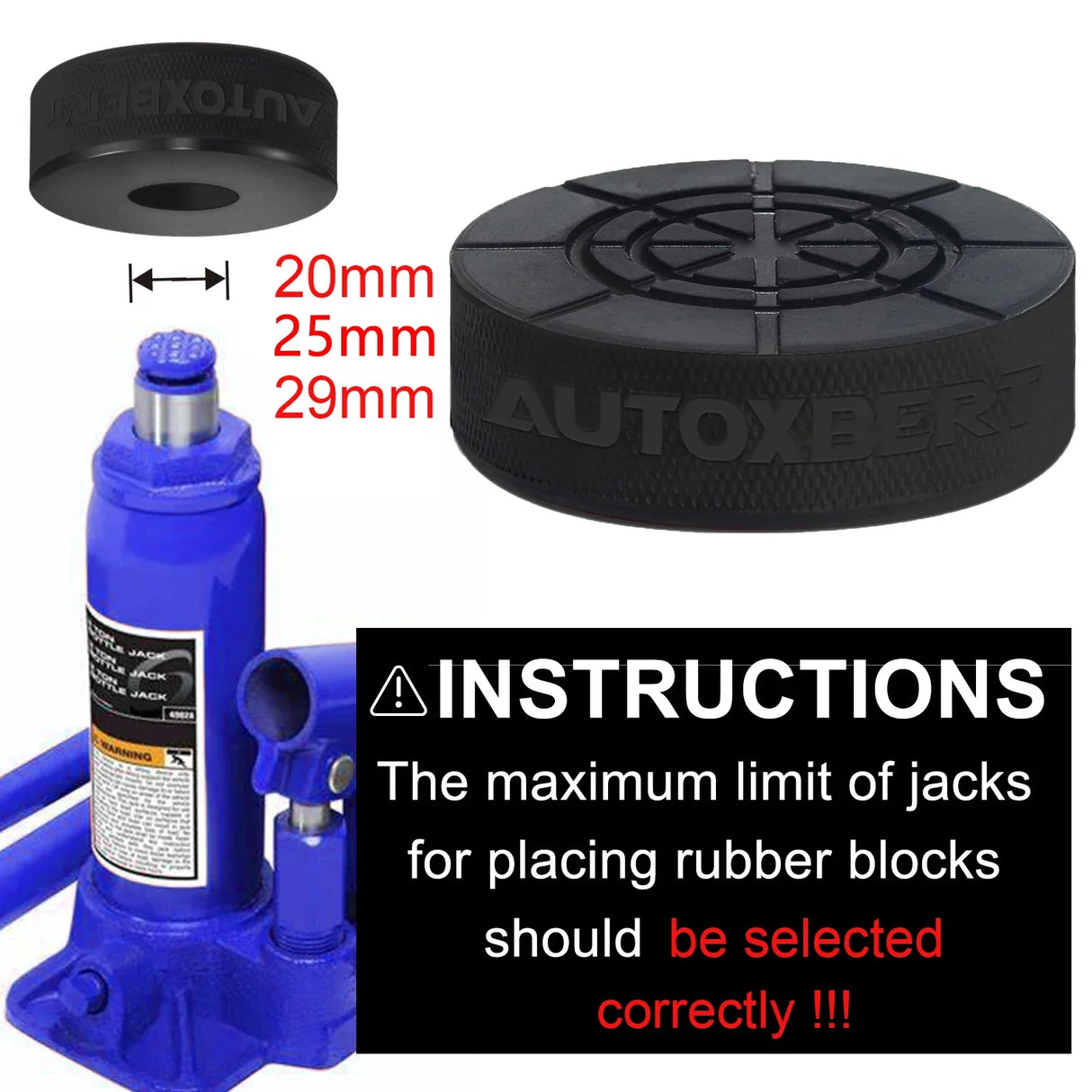 Universal Bottle Jack Rubber Pad Antislip Adapter Support