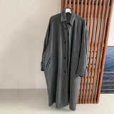 IEFB Korean Style Trend Wool Overcoat Loose Lapel