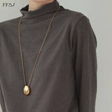 Big waterdrop long necklace for women stainless steel