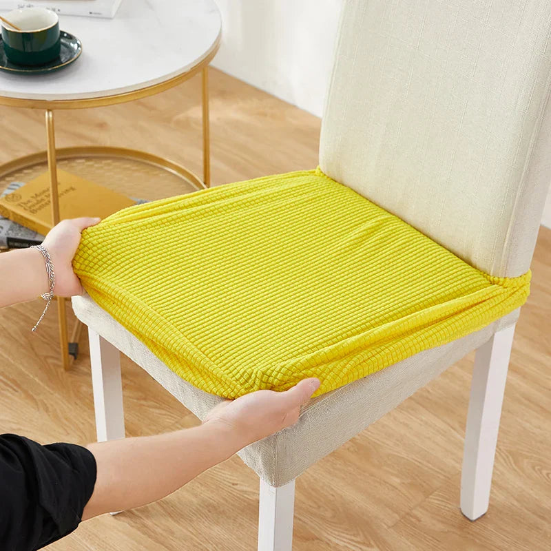 Jacquard Chair Cushion Cover for Elastic Chair Slipcovers