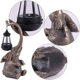 15 in Solar Elephant Yard Statue White Elephant