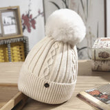Winter Hats for Woman Thicker Beanies Chenille Ball