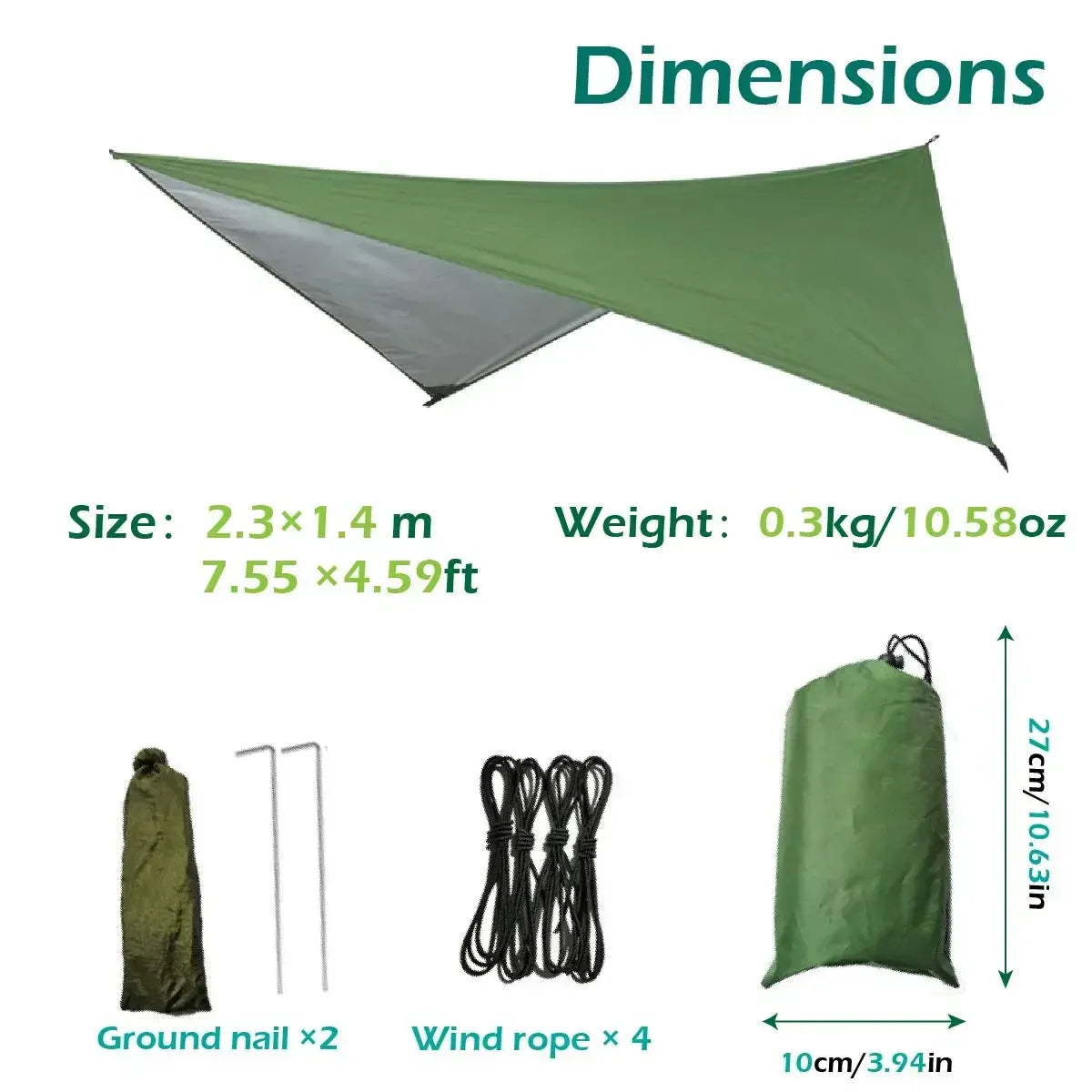 Oversized Double 118inx79in Hammock with Tree Straps and