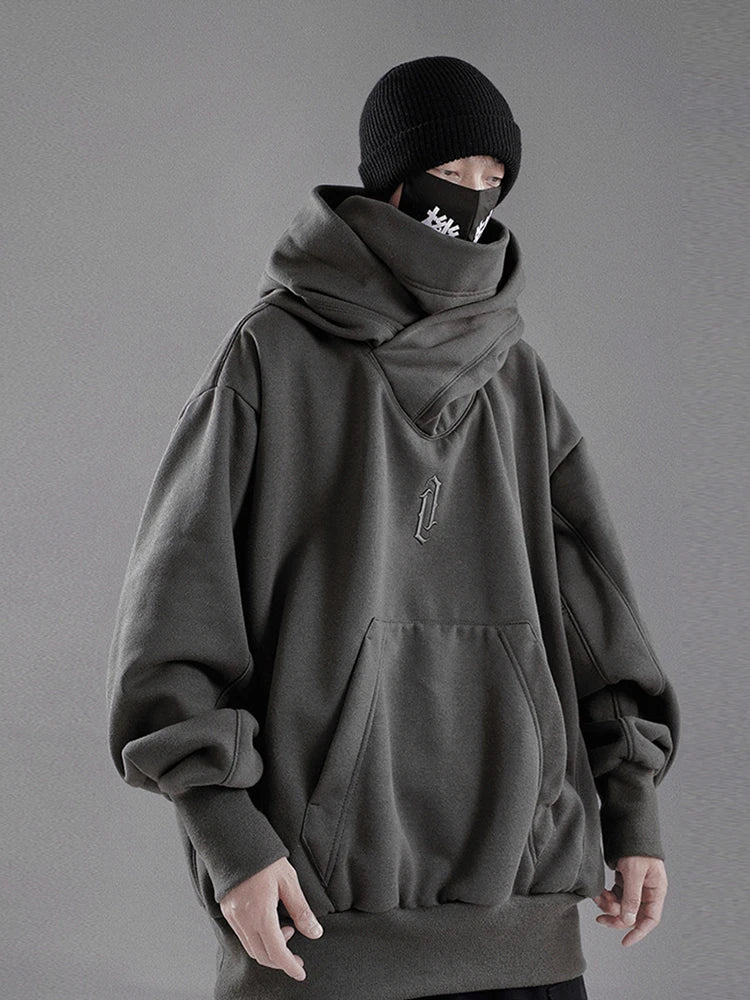 Embroidery Turtleneck Sweatshirt For Men Japanese Ninja Hoodies