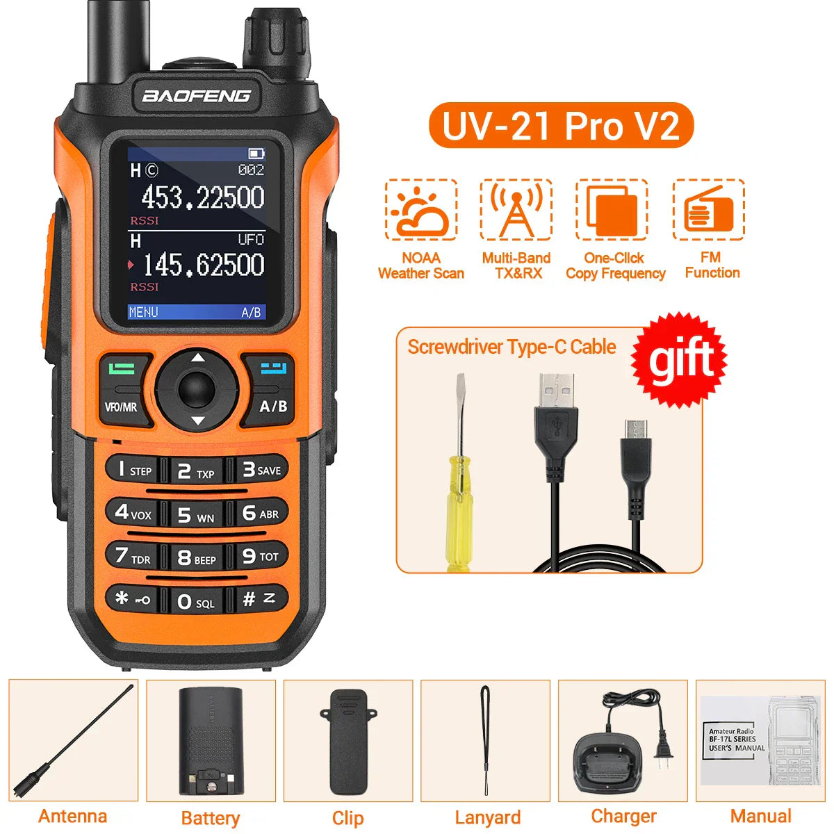 Baofeng UV-21 PRO V2 Walkie Talkie Wireless Copy