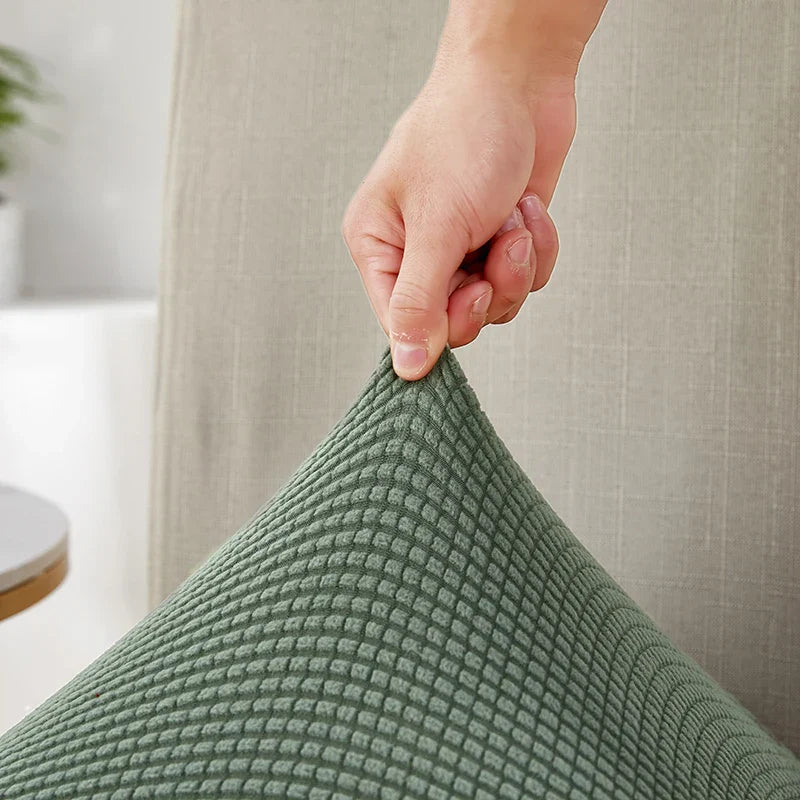 Jacquard Chair Cushion Cover for Elastic Chair Slipcovers