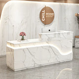 White Light Reception Desks Design Stylish Modern Luxury