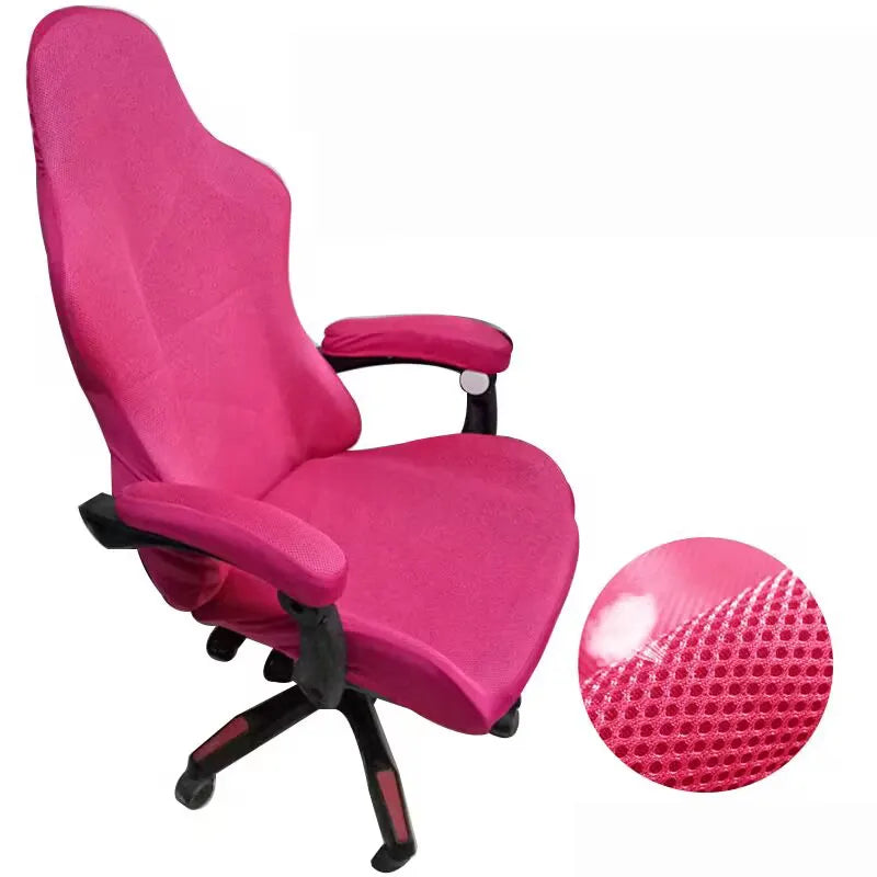 Solid Long Armrest Gaming Chair Cover Breathable Office