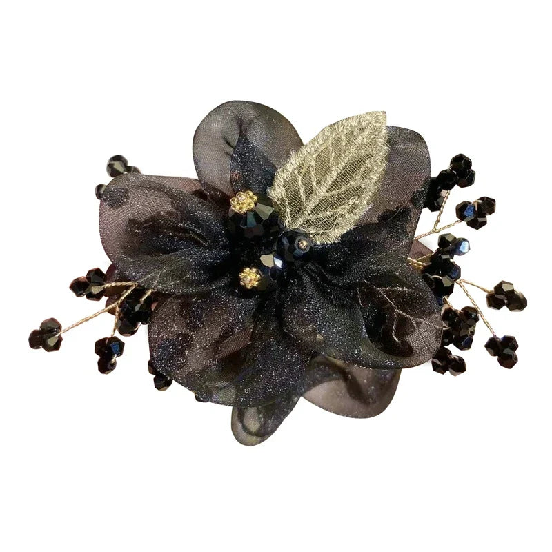 Crystal Flower Hair Rope Hair Tie For Women