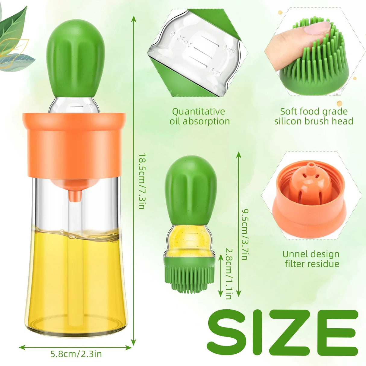 BBQ Tool Oil Bottle With Silicone Brush Oil