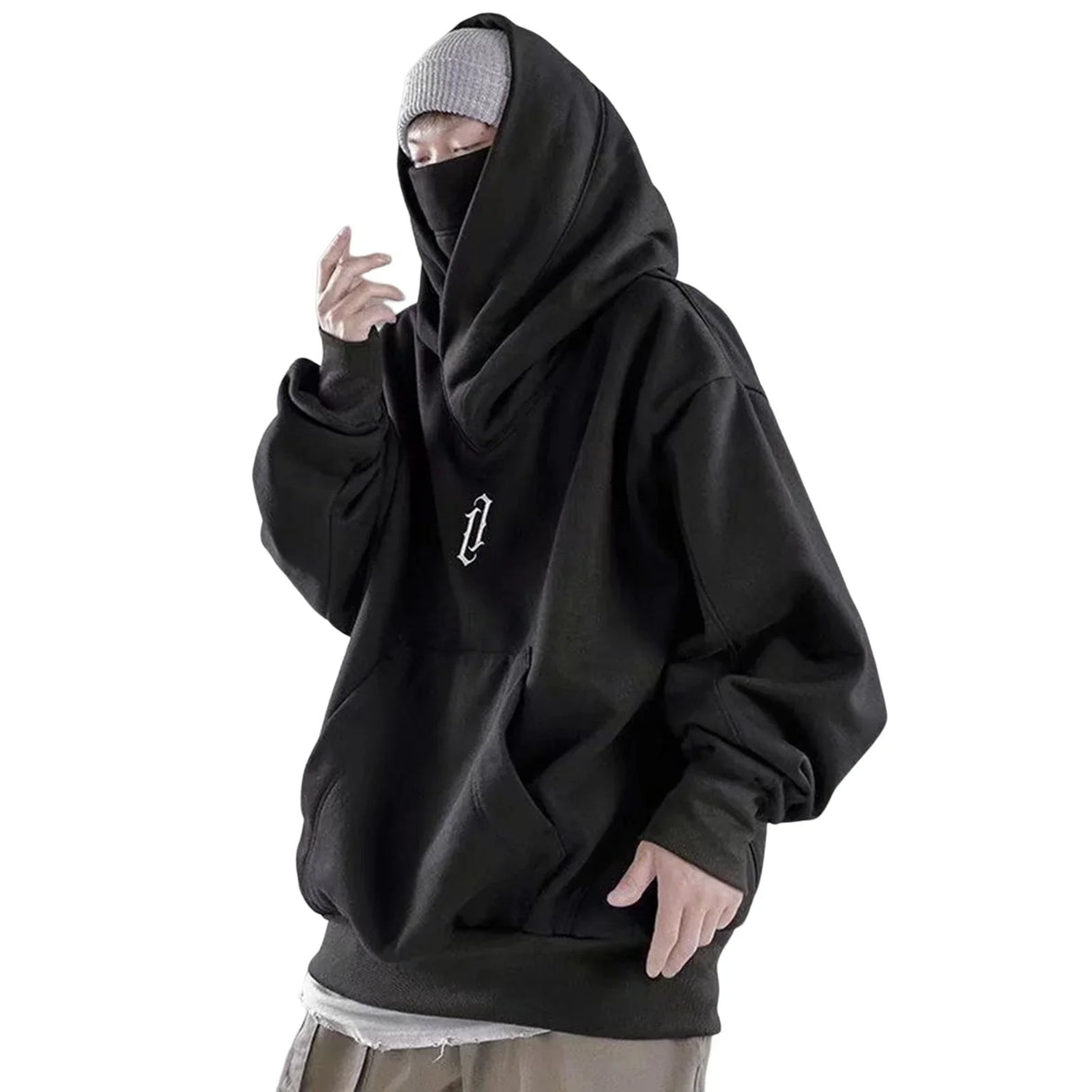 Autumn Winter High Collar Hoodie Pullover Loose Men