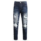 Fashion Street Style Ripped Skinny Jeans Men Vintage