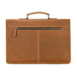 15.6" Genuine Leather Laptop Bag for Men - Cowhide Briefcase & Messenger Tote